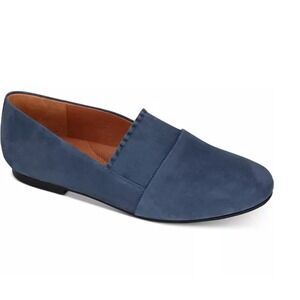 Gentle Souls  Blue Suede Loafers Flats Ribbed Vamp Womens 7M